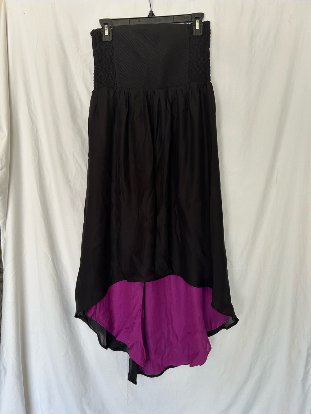 Fire Los Angeles Strapless High Low Dress Black Fuchsia Size L